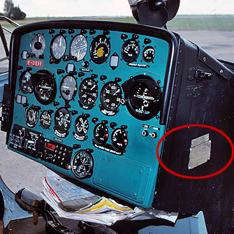 CN on the right side of the cockpit instrument panel